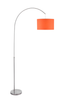 Bow Floor Satin Nickel Base w/Toledo Orange 43cm Shade