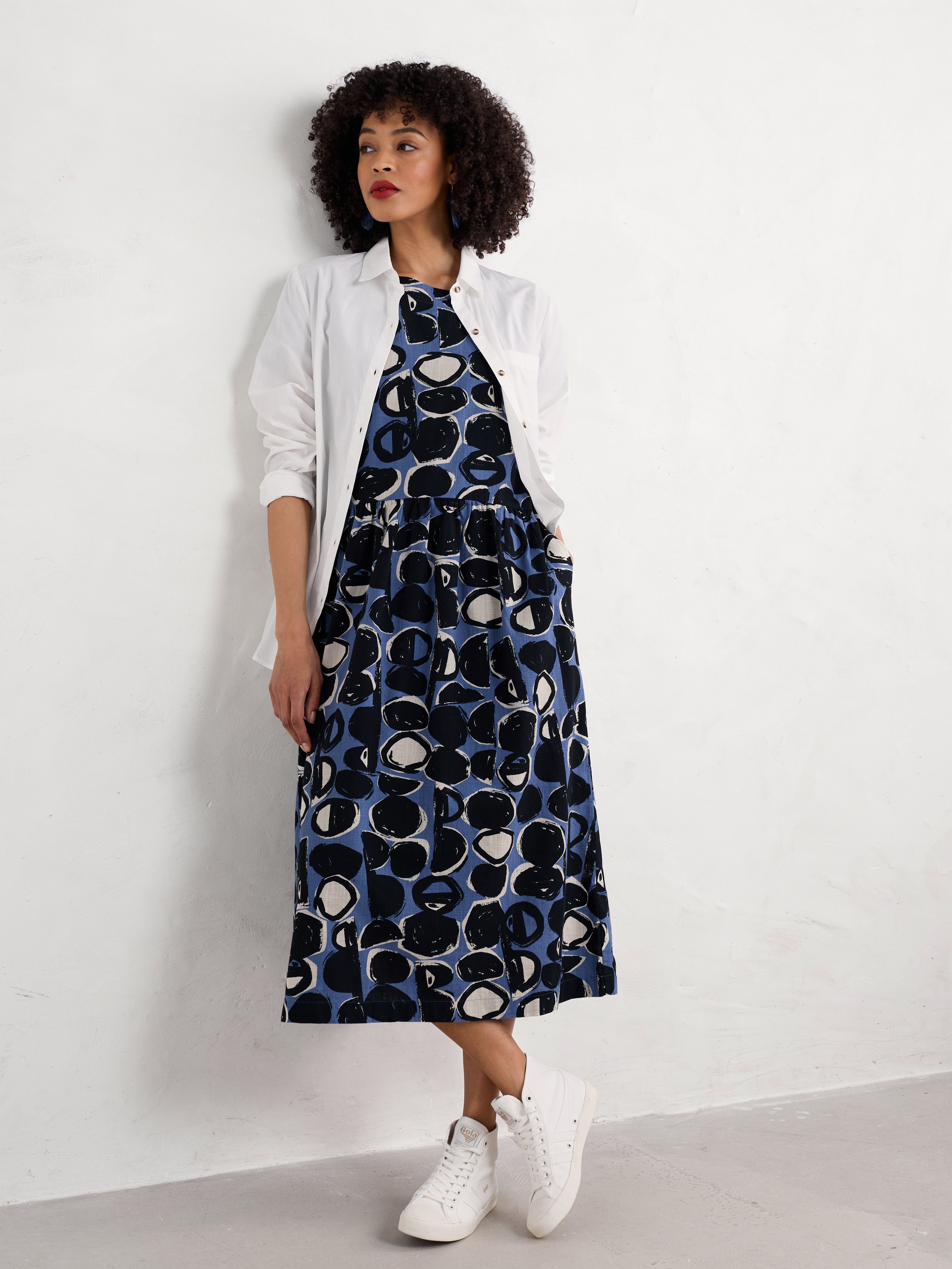 Seasalt Brouse Dress Pebble Monoprint Mussel