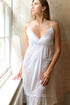 Cottonreal Love Cotton Voile Swiss Dot Chemise Nightdress White