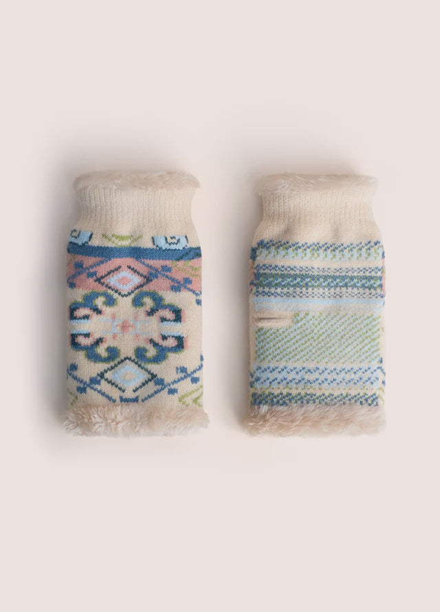 Powder Scandi Cosy Wrist Warmer Cream Mix