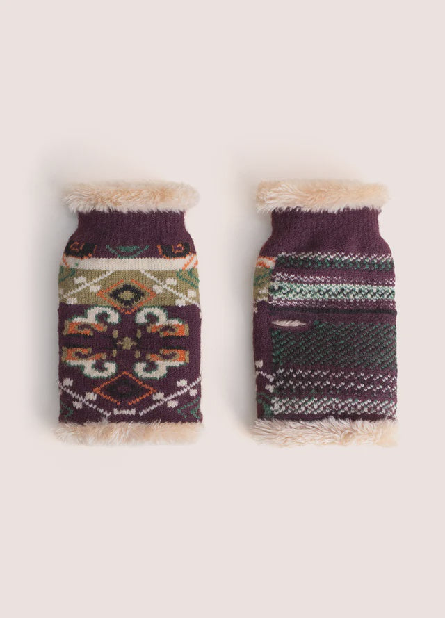 Powder Scandi Cosy Wrist Warmer Damson Mix