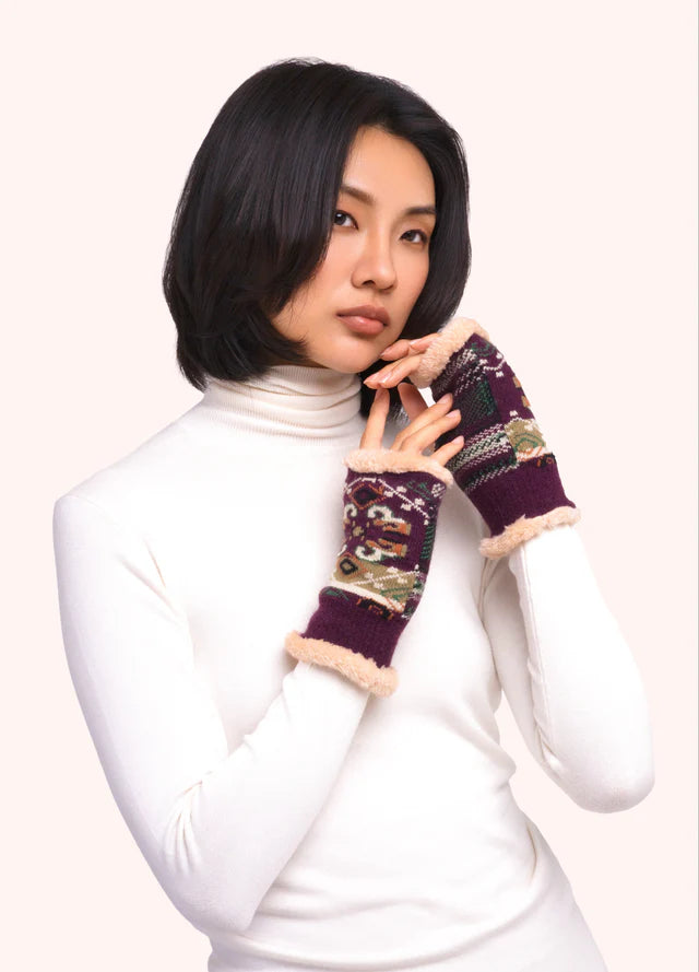 Powder Scandi Cosy Wrist Warmer Damson Mix