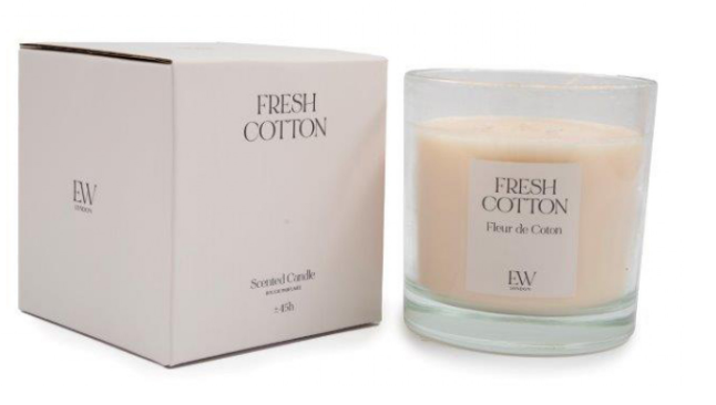 3 Wick Glass  Candle - Fresh Cotton