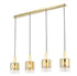 Savannah 4 Light Bar Pendant Satin Gold Ombre Glass