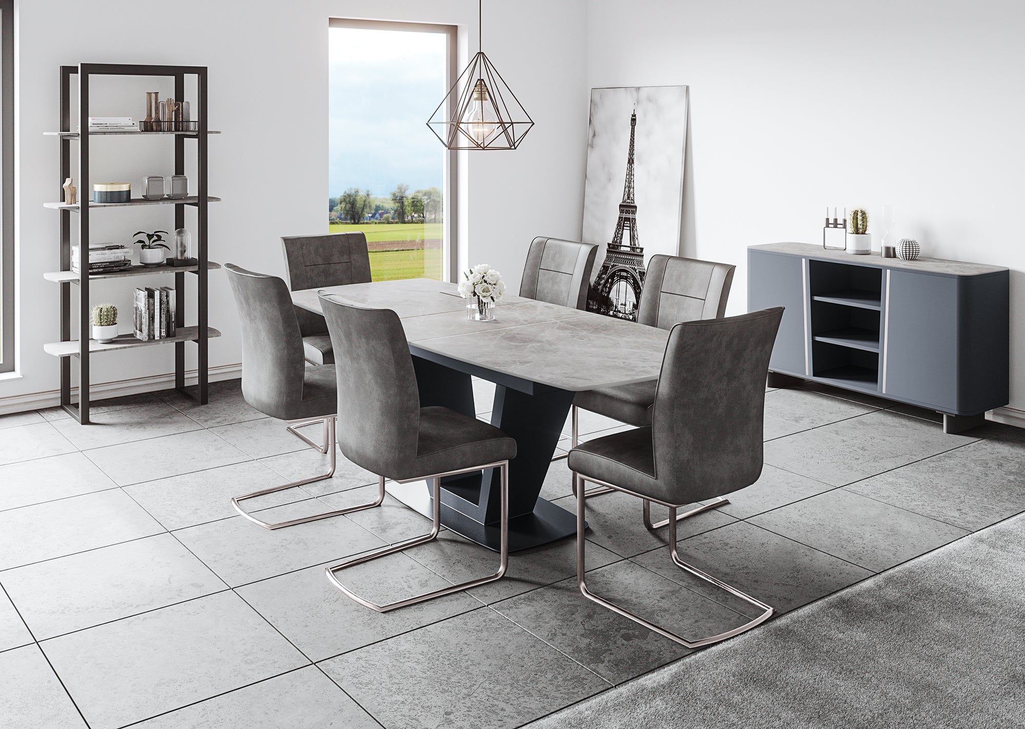 Sorrento Stitch Dark Grey Dining Chair