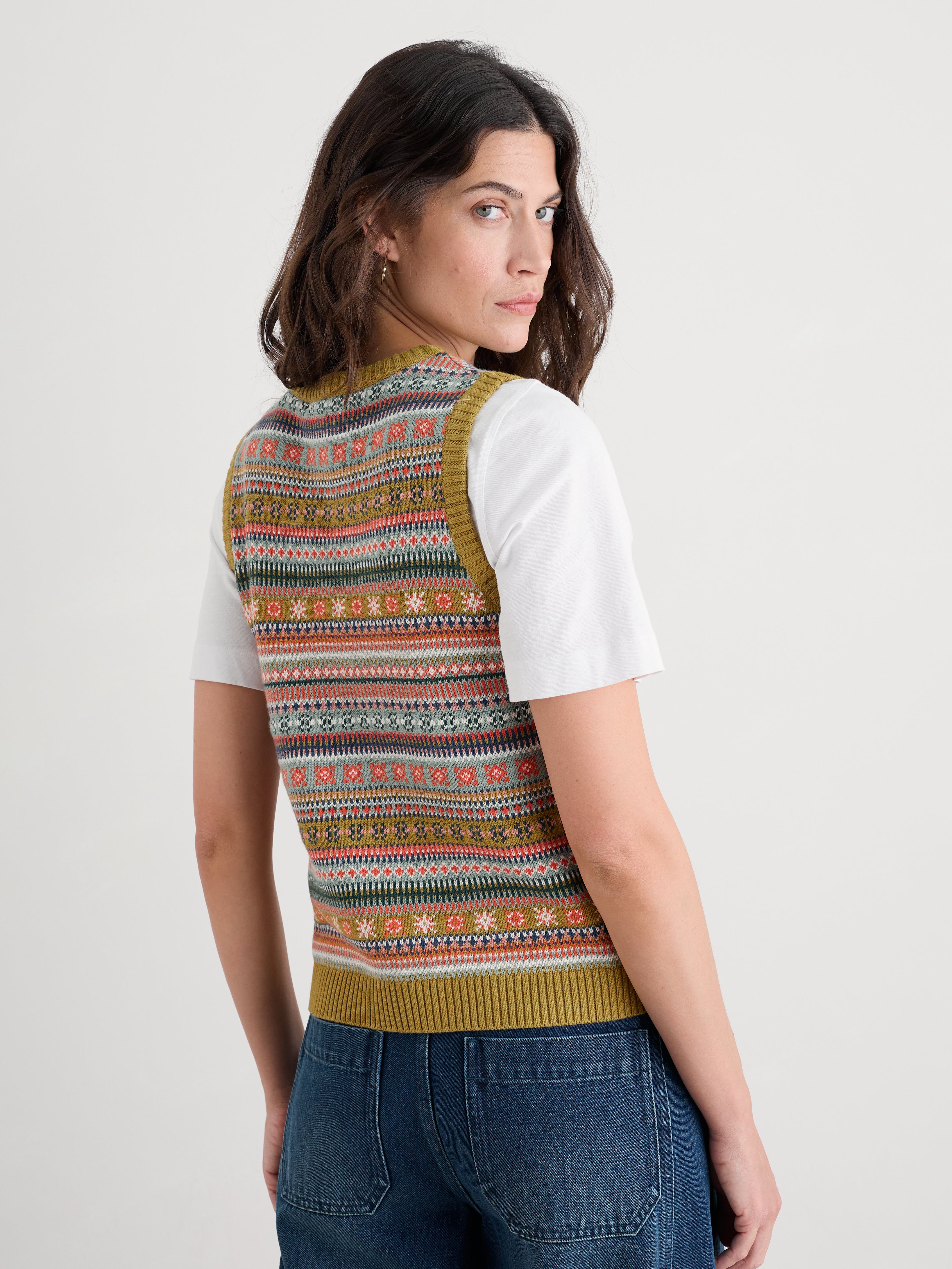 Seasalt Cove Cottage Vest Carved Relief Pear Multi