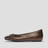 FitFlop Delicato Bow Soft Metallic-Leather Ballet Flats Metallic Chocolate Brown