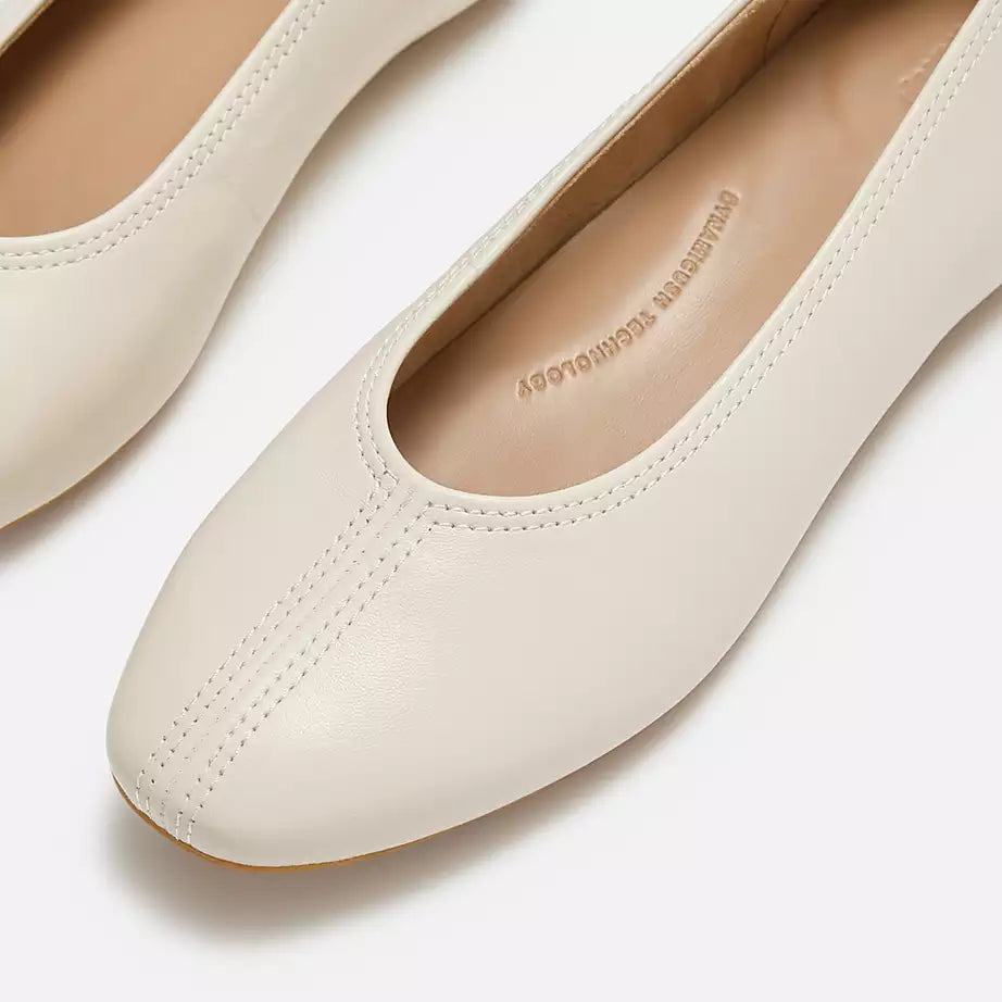 FitFlop Delicato High-Cut Soft-Leather Ballet Flats Paris Beige