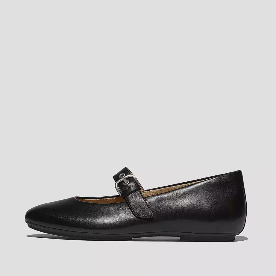 FitFlop Delicato Leather Mary Janes All Black