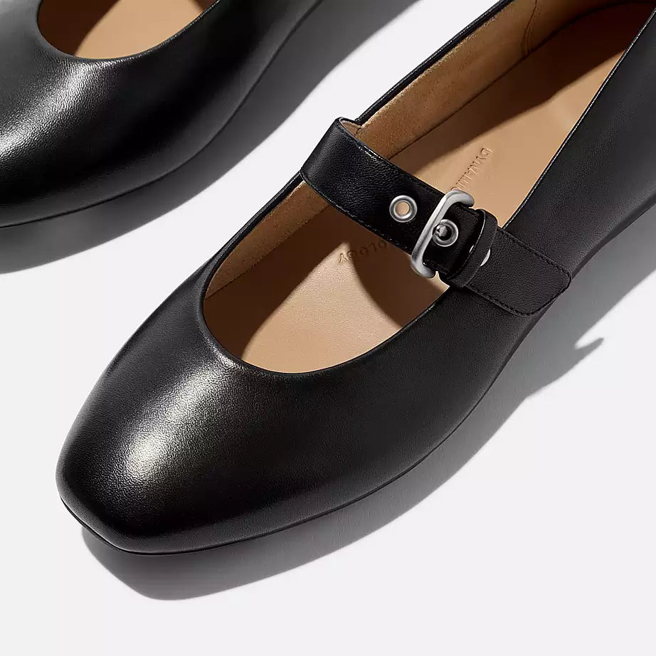 FitFlop Delicato Leather Mary Janes All Black