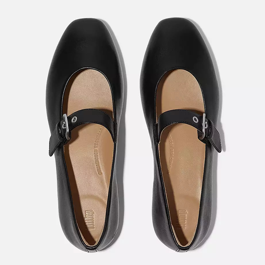 FitFlop Delicato Leather Mary Janes All Black