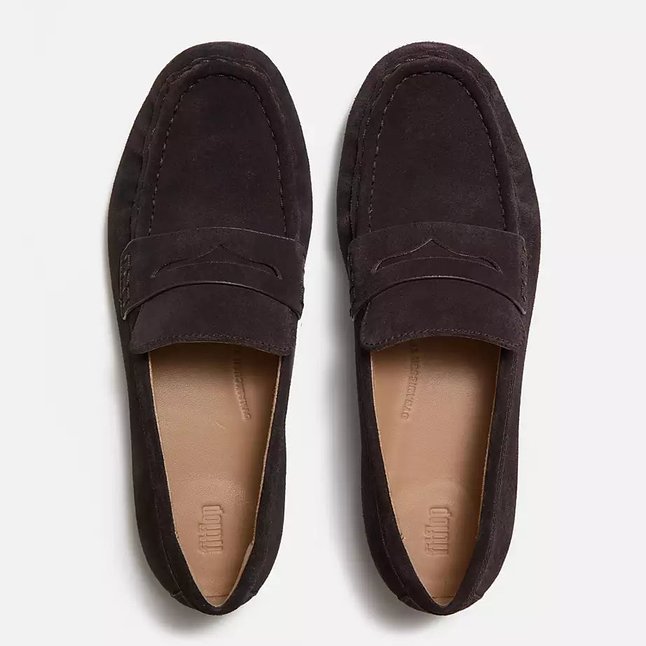 FitFlop Delicato Suede Loafers Chocolate Brown