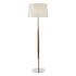 Detroit Walnut Satin Base Floor Lamp with Ivory Faux Silk Oval Shade