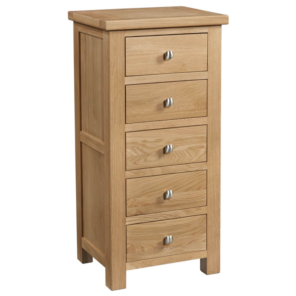 Dorchester Light Oak 5 Drawer Tall Chest