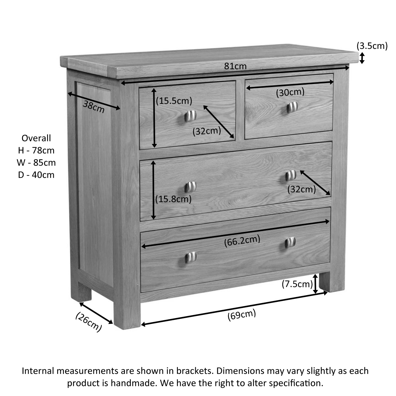 Dorchester Light Oak 2 Over 2 Chest