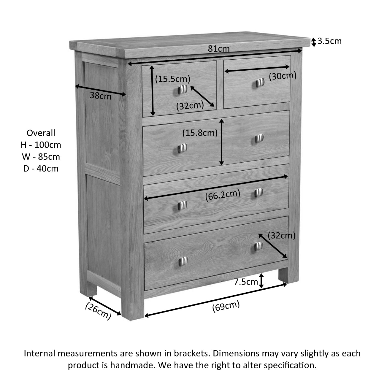 Dorchester Light Oak 2 Over 3 Chest