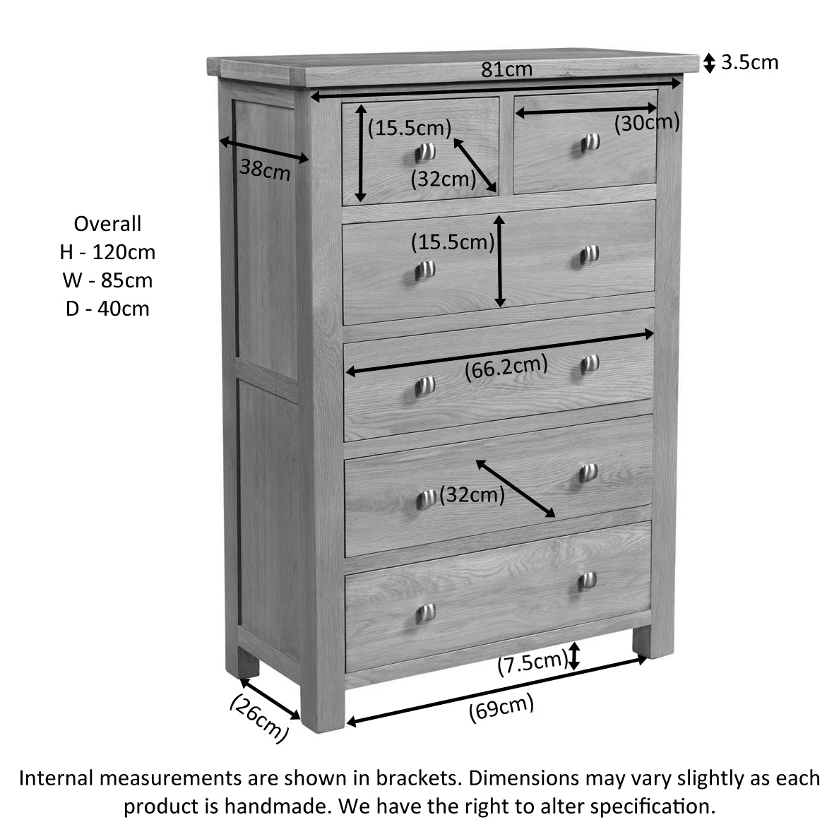 Dorchester Light Oak 2 Over 4 Chest