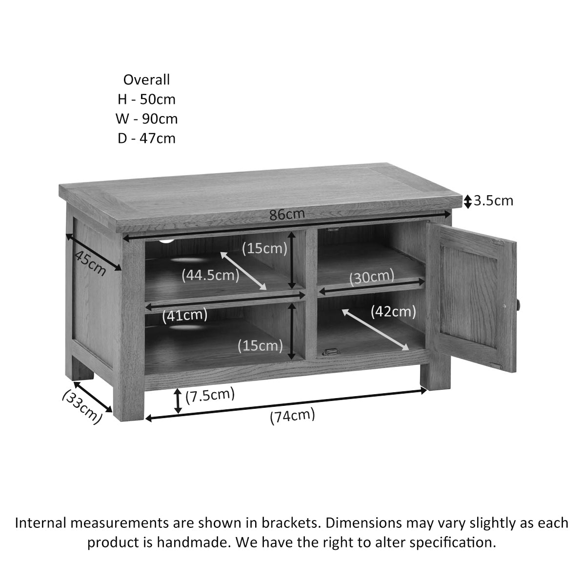 Dorchester Light Oak Standard Tv Unit