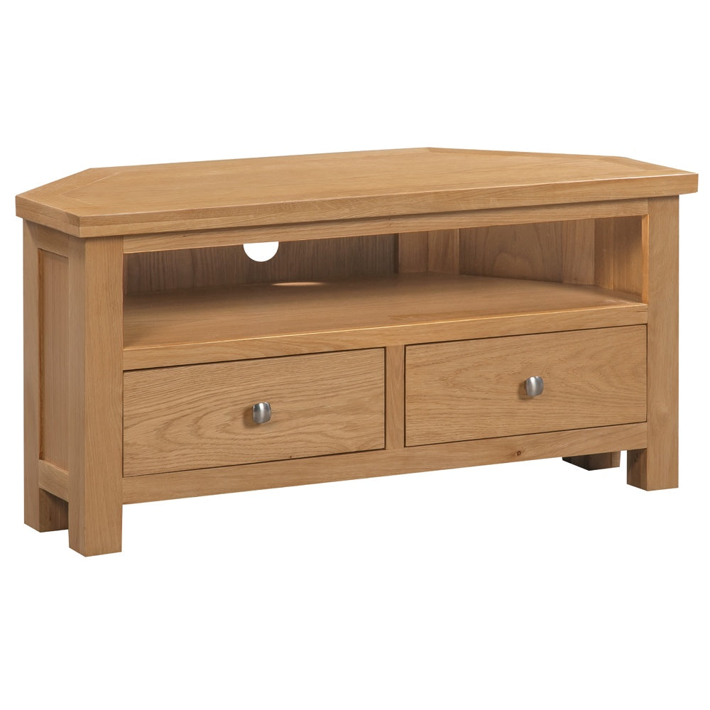 Dorchester Light Oak Large Corner  Tv Unit
