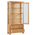 Dorchester Light Oak Display Cabinet With Glass Doors & Sides + Light