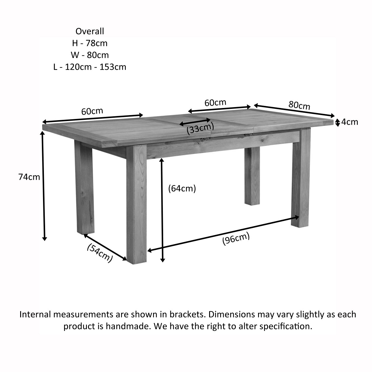 Dorchester Light Oak Dining Table With 1 Extension 120-153 X 80