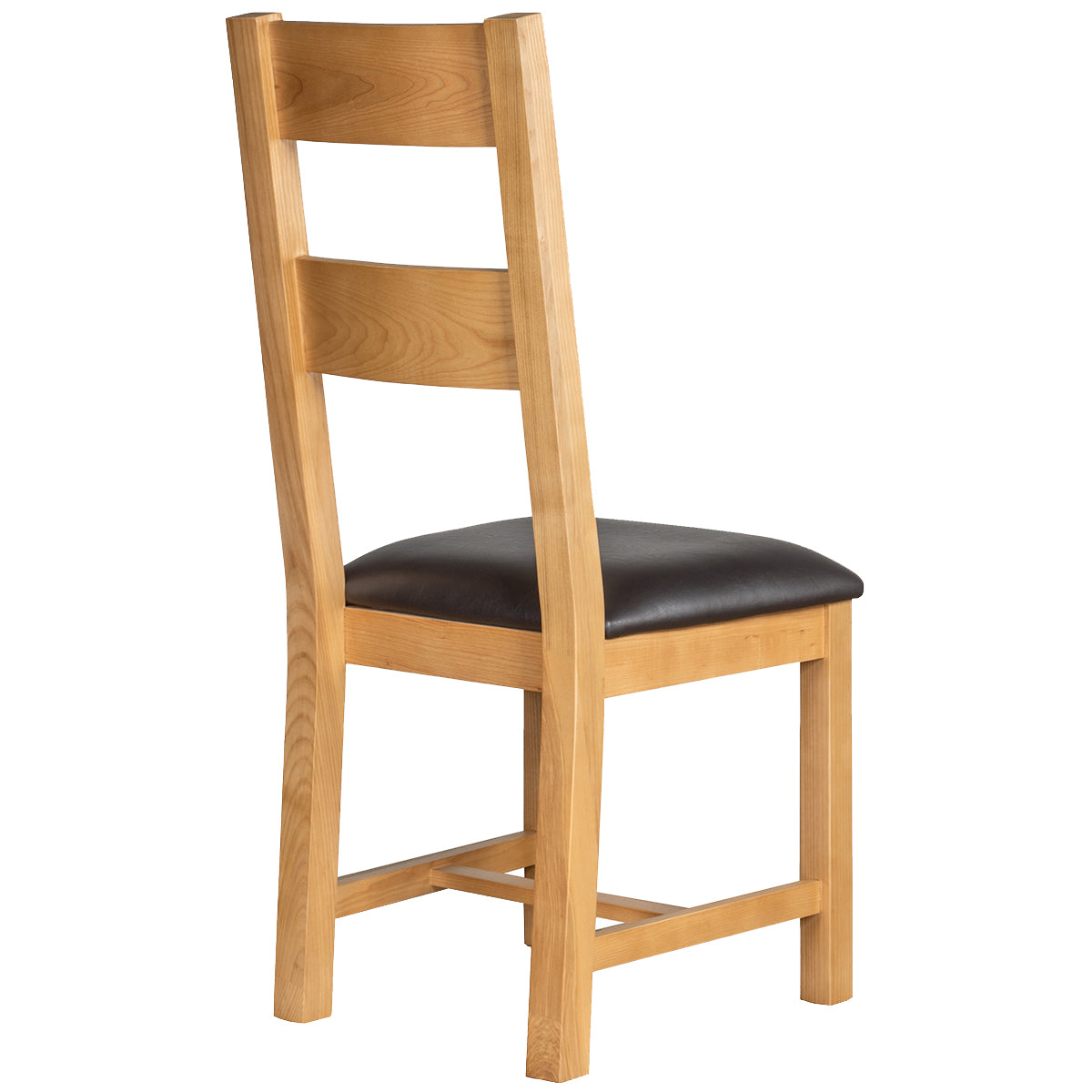 Dorchester Light Oak Ladder Back Chair With Pu Seat Pad