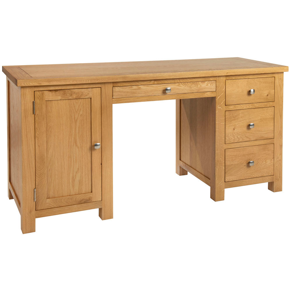 Dorchester Light Oak Double Pedestal Desk