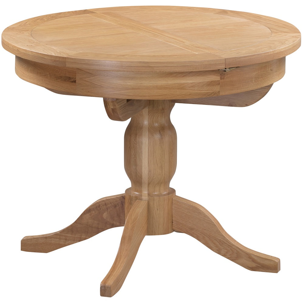 Dorchester Light Oak Round Extending Pedestal Table