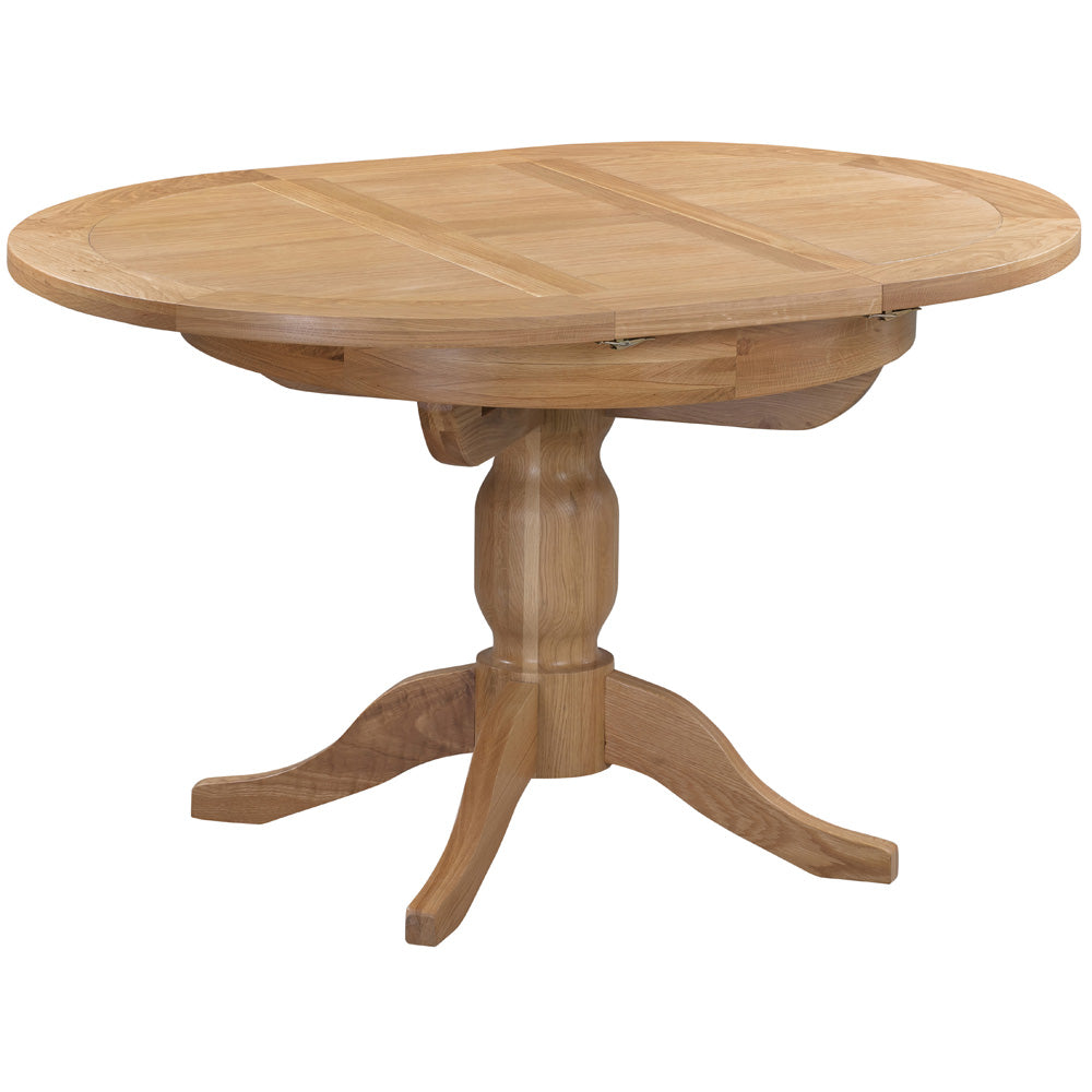 Dorchester Light Oak Round Extending Pedestal Table