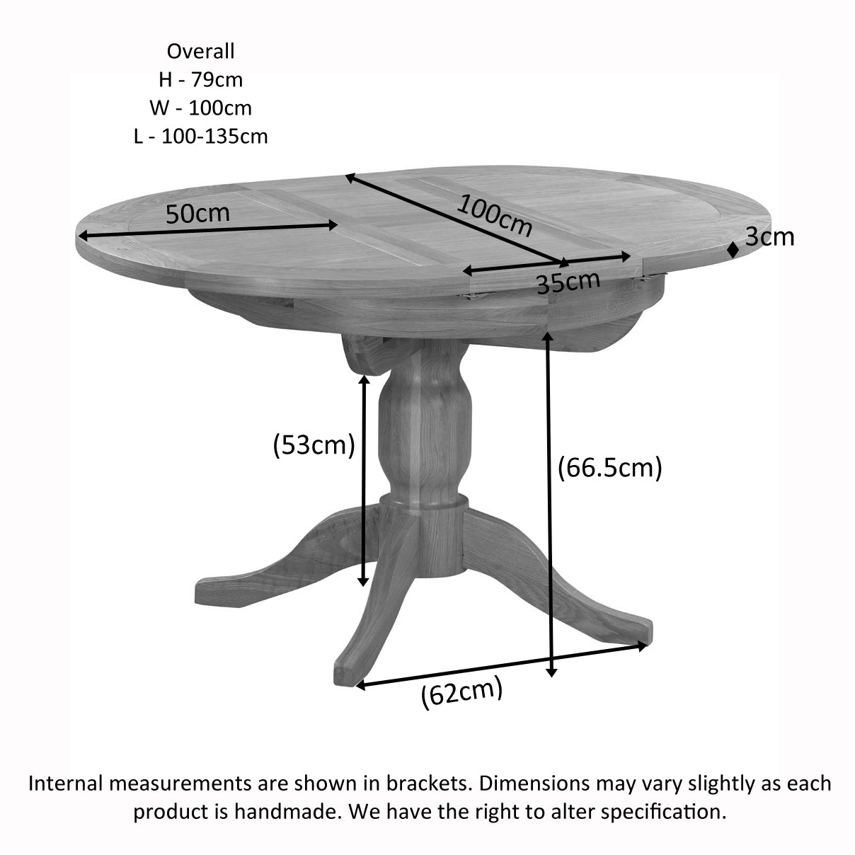 Dorchester Light Oak Round Extending Pedestal Table