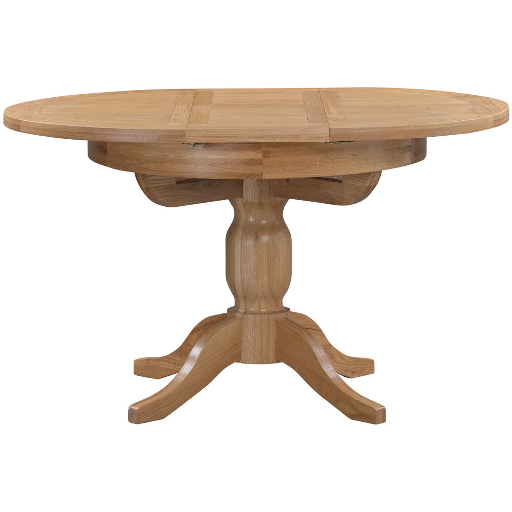 Dorchester Light Oak Round Extending Pedestal Table