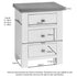 Dorchester White 3 Drawer Bedside