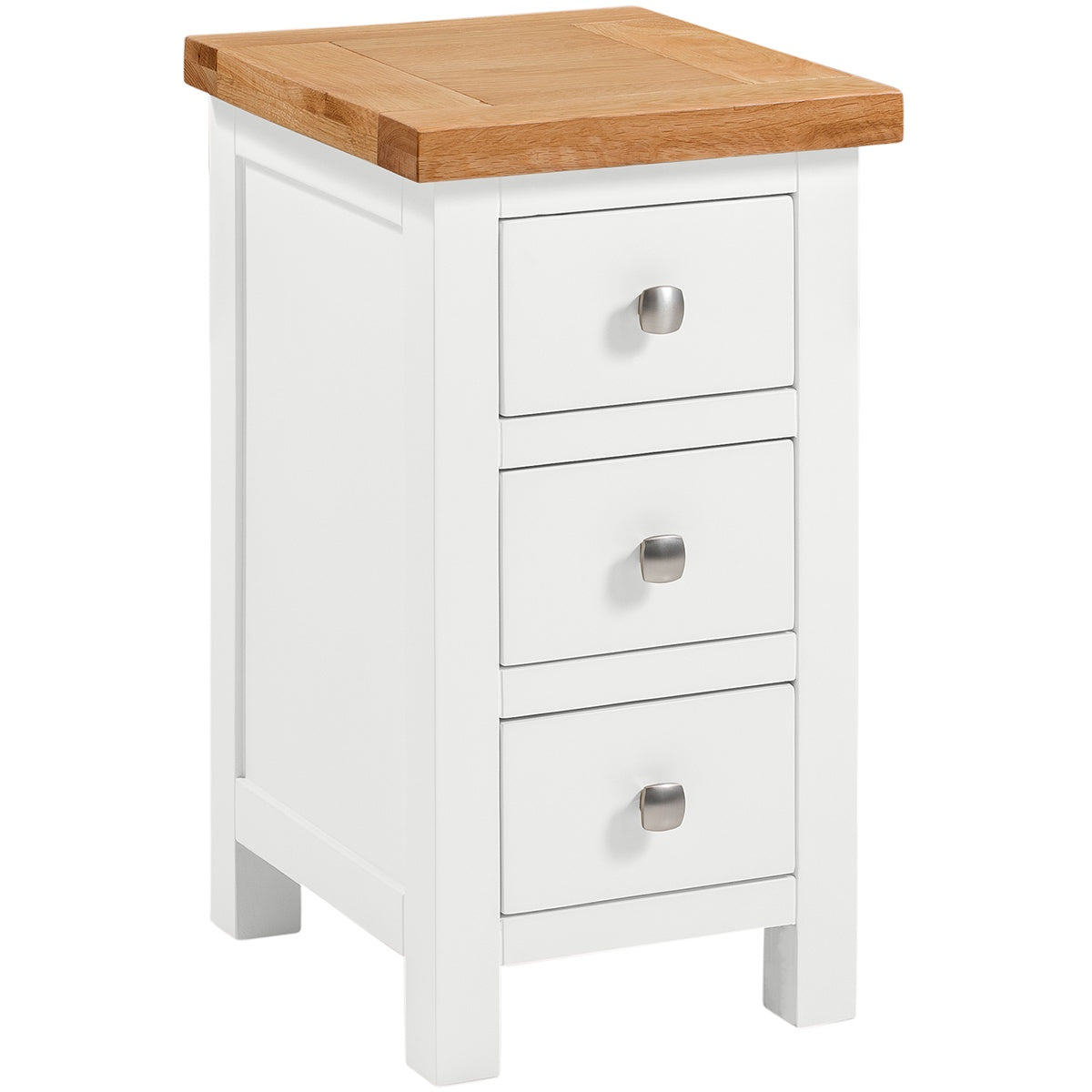 Dorchester White Compact 3 Drawer Bedside