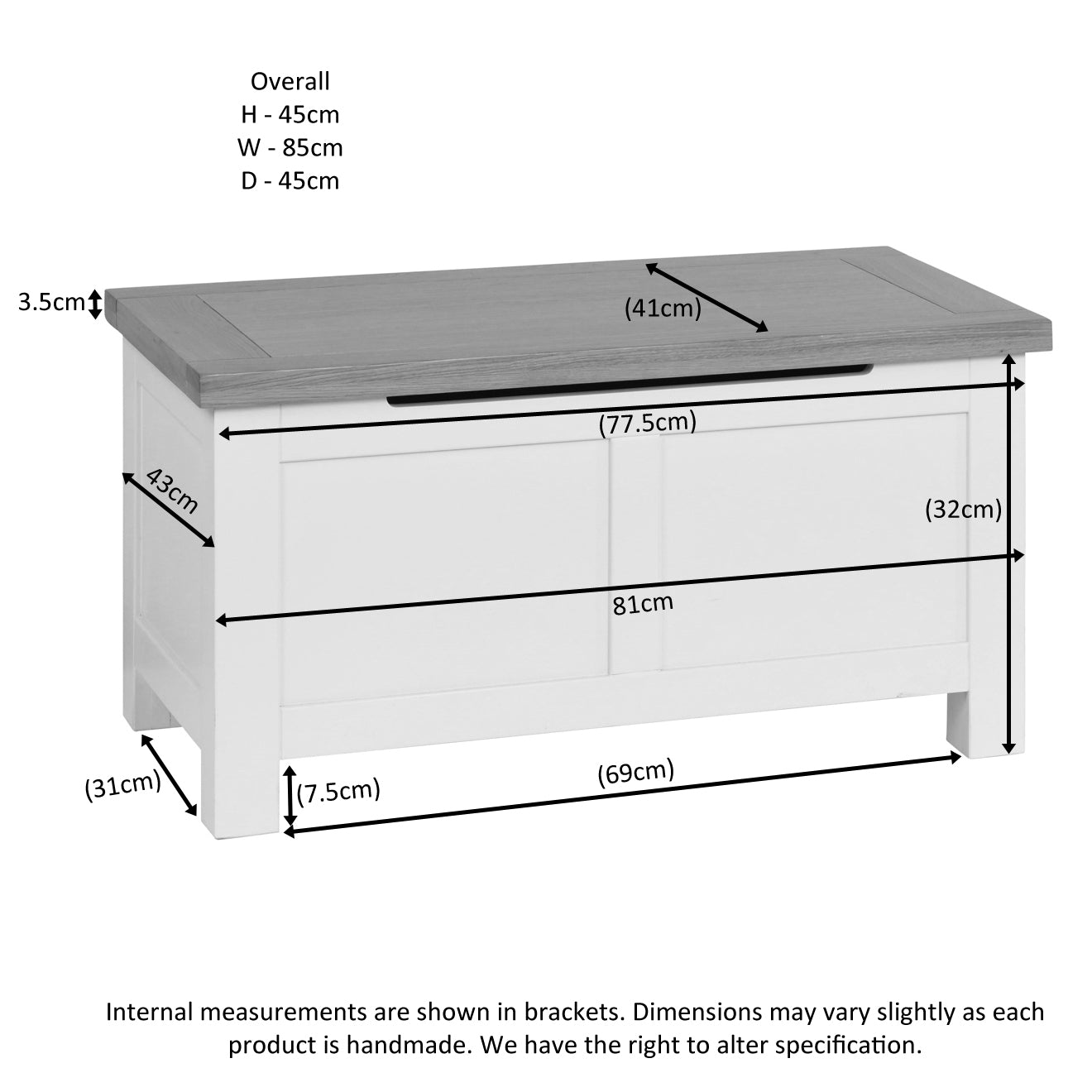 Dorchester White Blanket Box