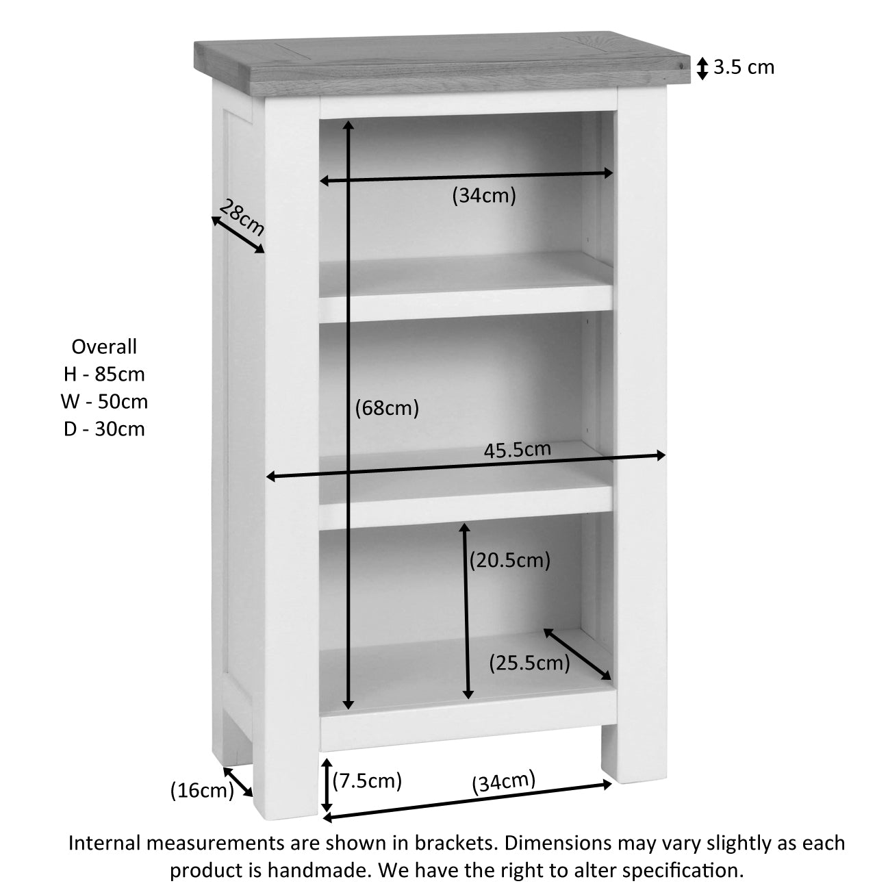 Dorchester White Small Bookcase