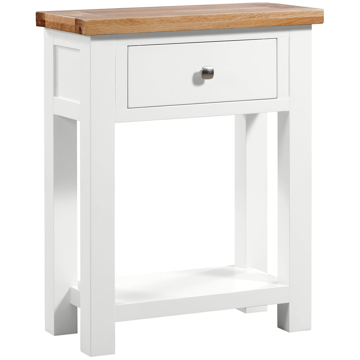 Dorchester White Small Console W 1 Drw & Shelf