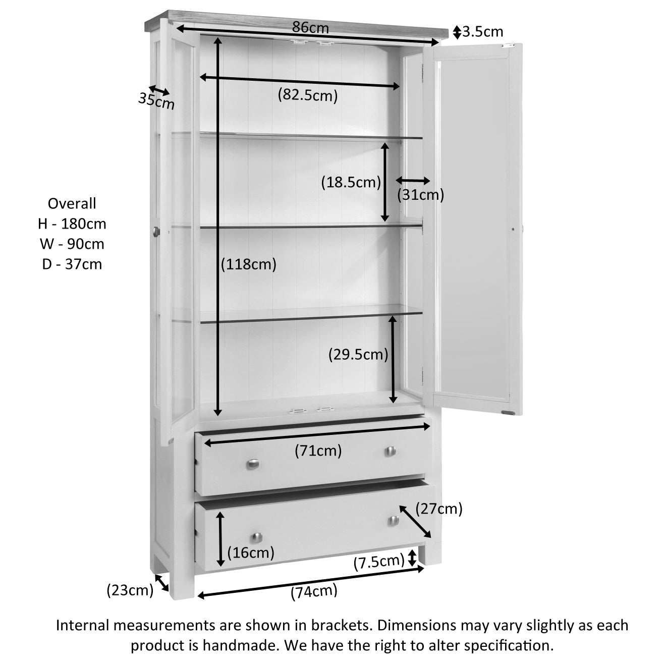 Dorchester White Display Cabinet