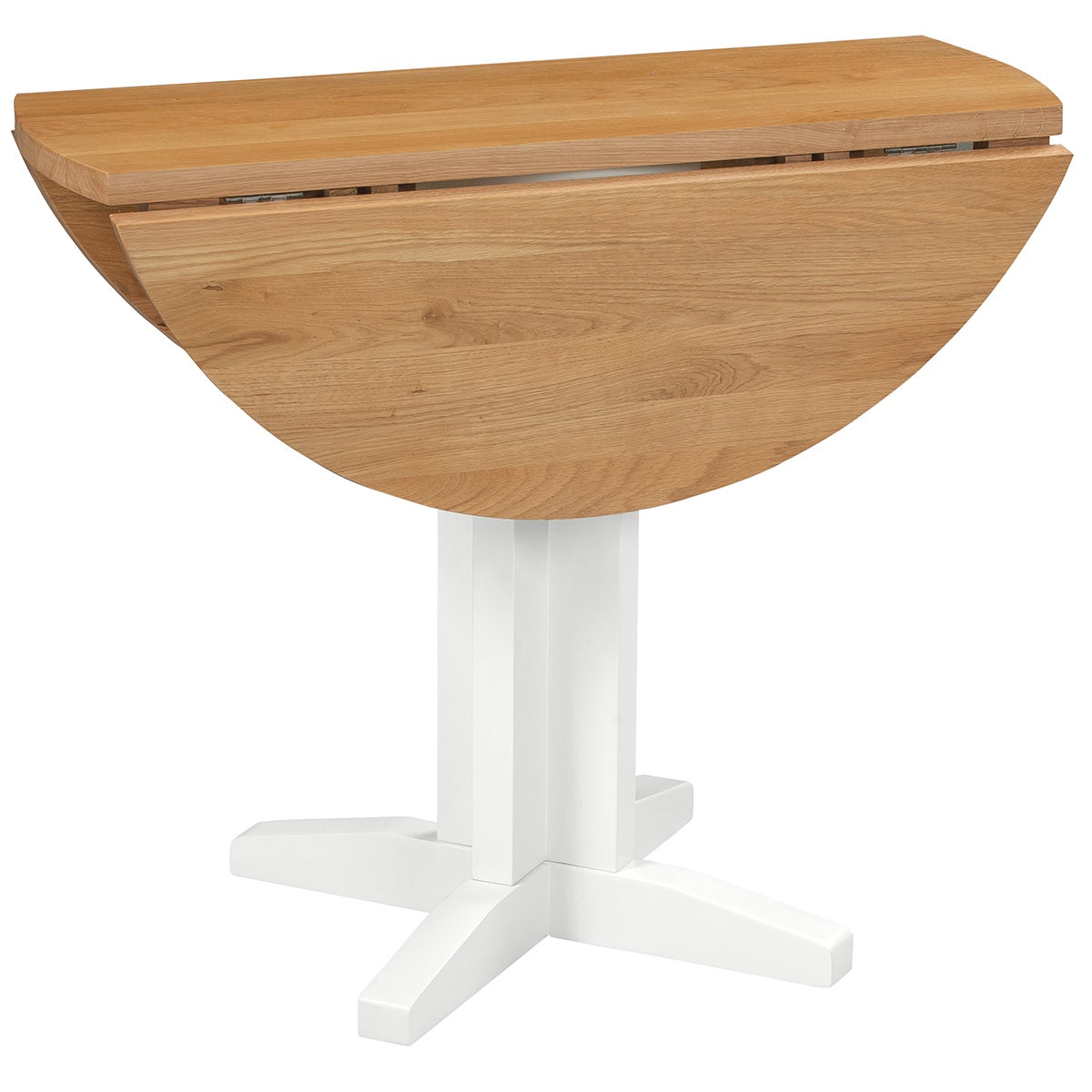 Dorchester White Round Drop Leaf Table