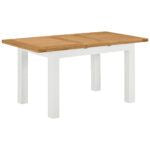Dorchester White Dining Table With 1 Extension 120-153 x 80cm