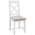 Dorchester White Cross Back Chair With Fabric Seat