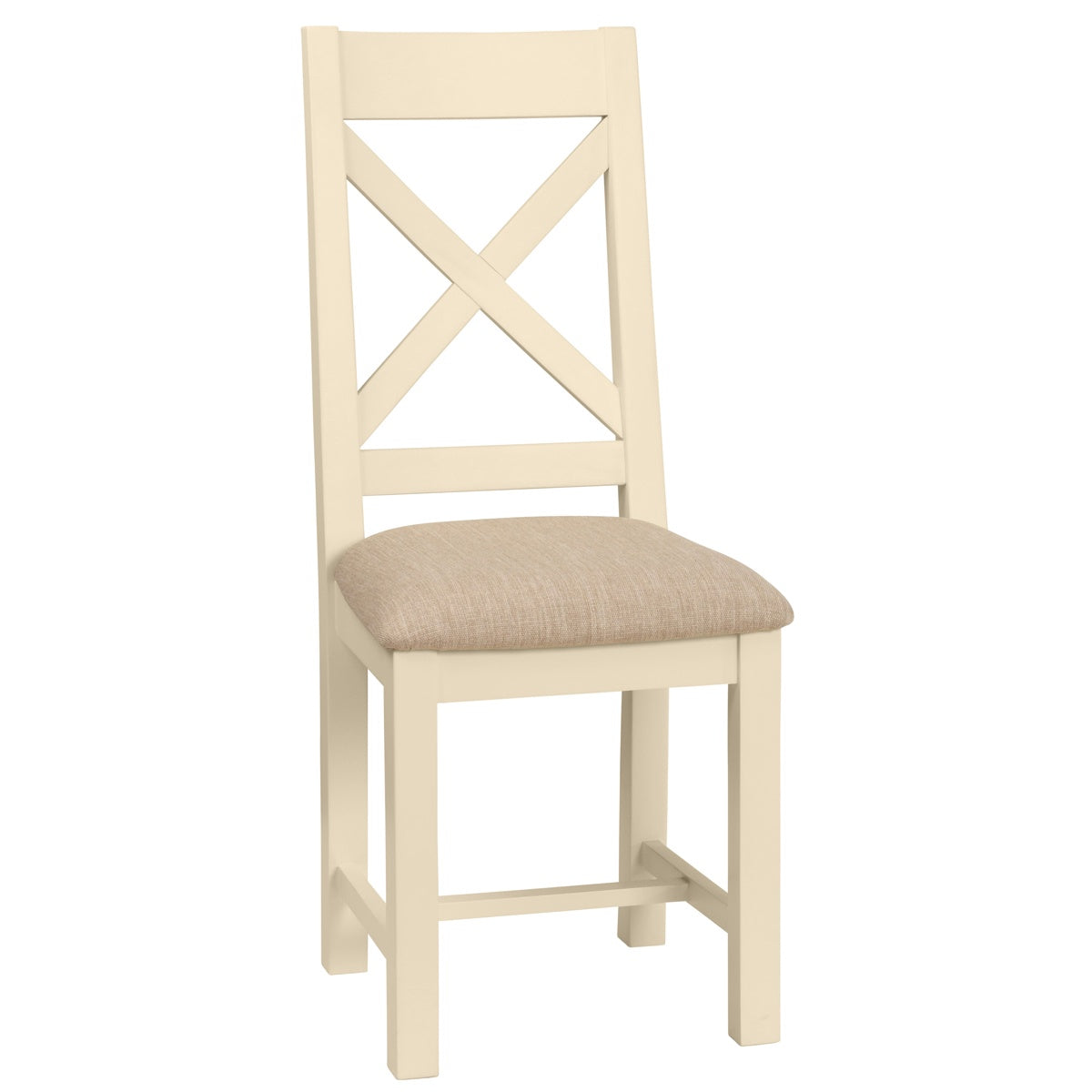 Dorchester Ivory Cross Back Chair With Fabric Seat