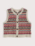Seasalt Dawson Pick Vest Fairisle Zig Zag Geo Aran Red Sail