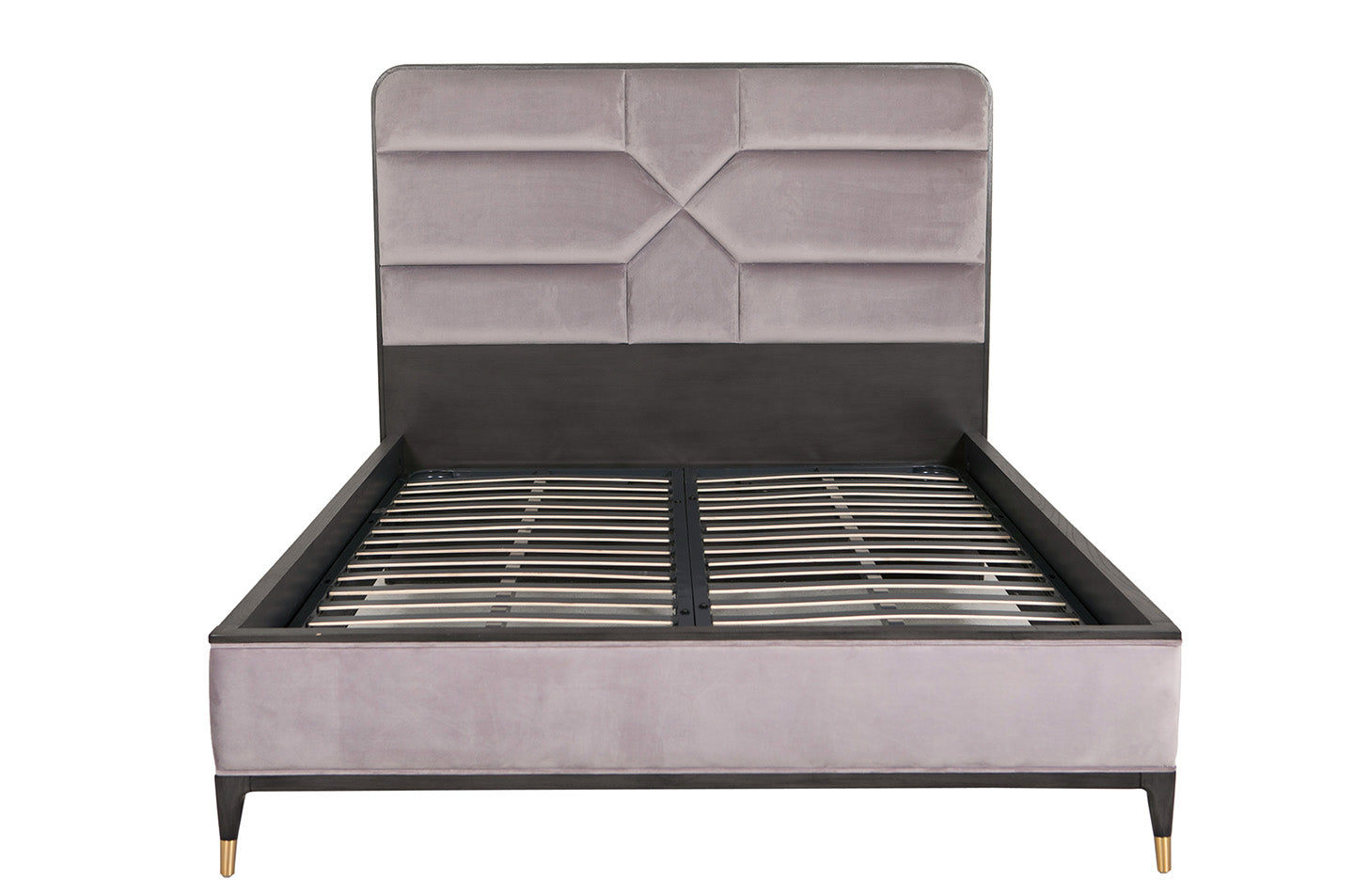 Verona Grey Ebony Ecru Velvet 150cm King Bed