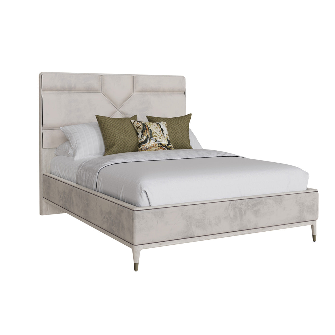 Verona Cream Stone Sand Velvet king 150cm Bed