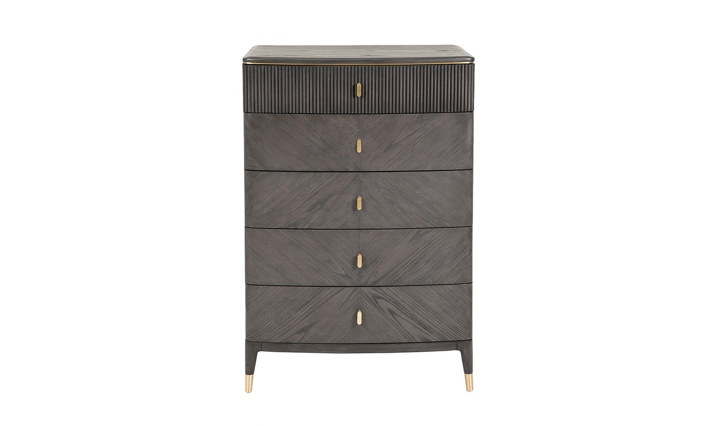 Verona Grey 5 Drawer Tall Chest