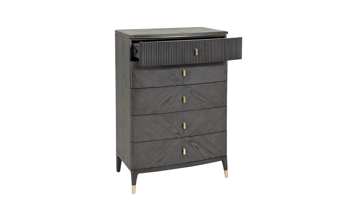 Verona Grey 5 Drawer Tall Chest