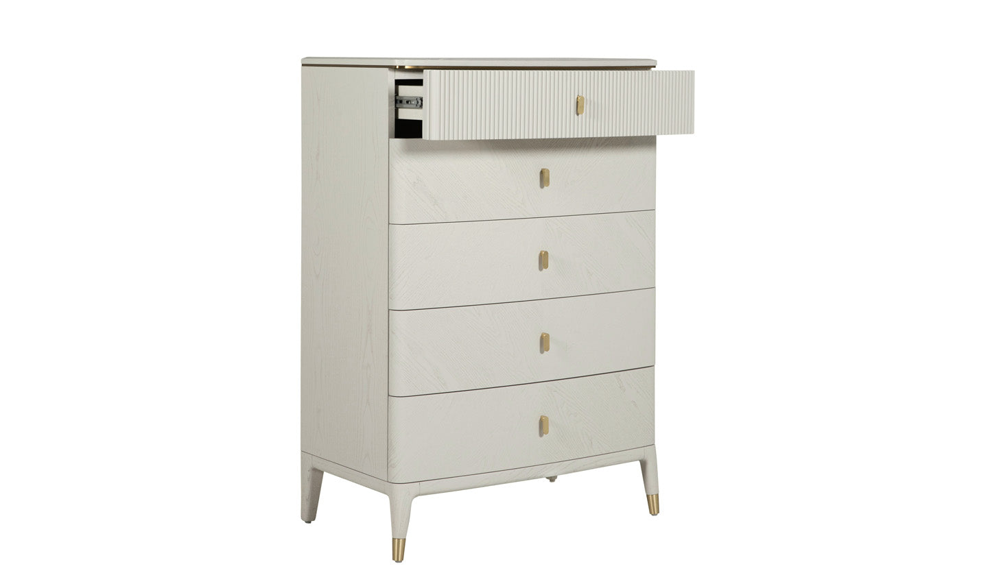 Verona  Cream 5 Drawer Tall Chest