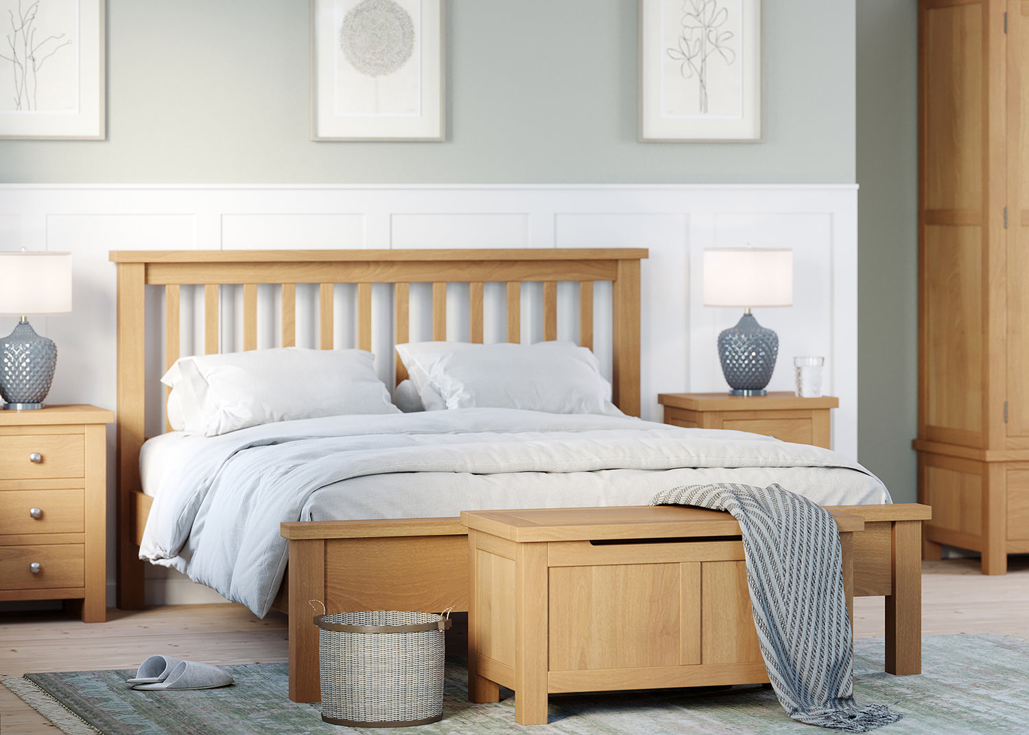 Dorchester Light Oak Dressing Table + Stool