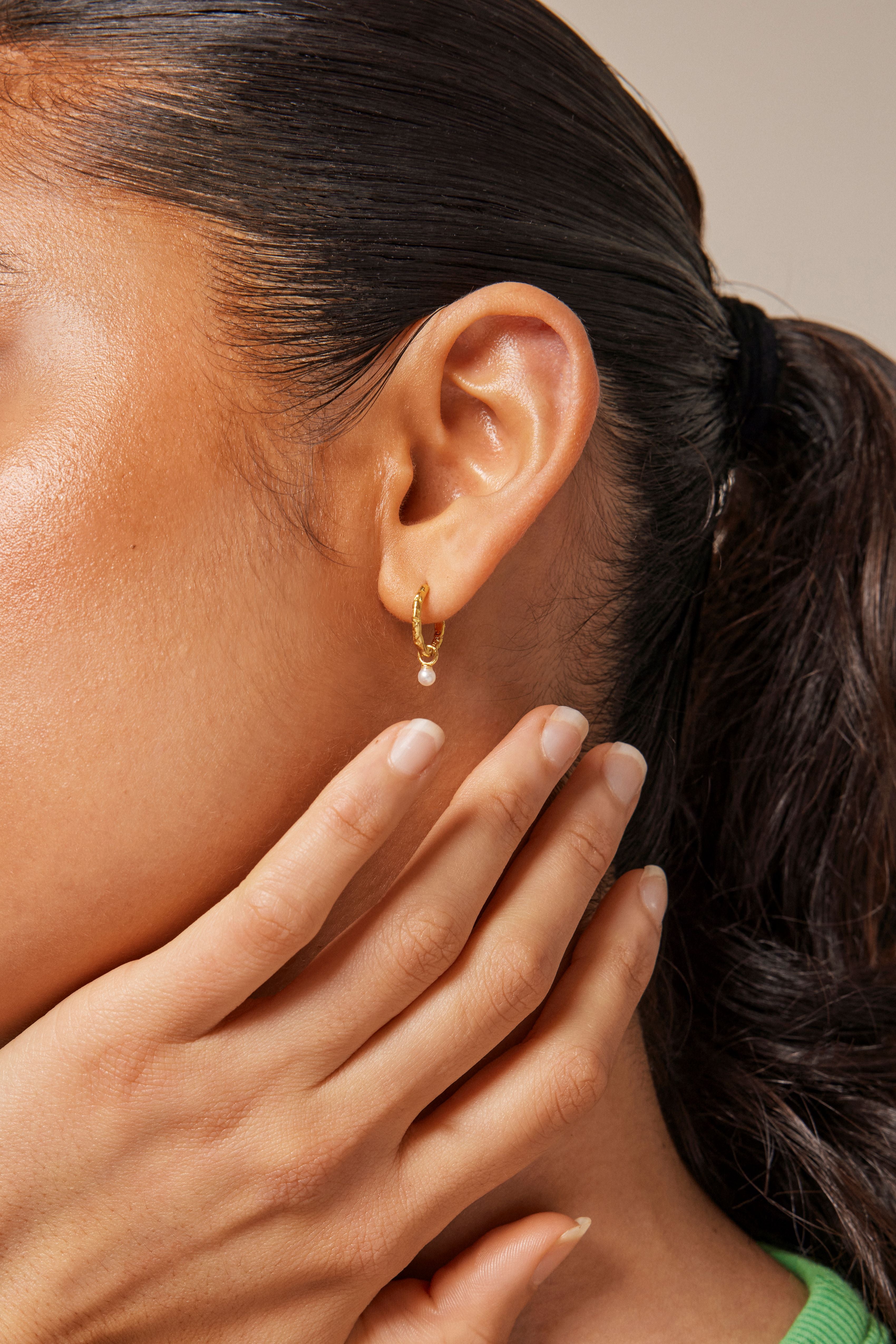 ENAMEL Copenhagen Pearl Belle Hoop Earrings