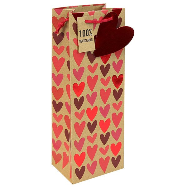 Kraft Hearts Bottle Bag